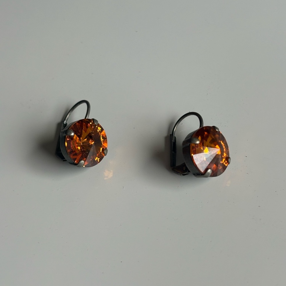 Sabika Orange Crystal Earrings Gorgeous Color!!